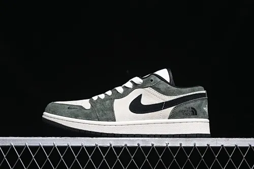 All categories Air Jordan Jordan series basketball shoes Air Jordan 1 Low High-end customized low-top sneakers Air Jordan 1 Low AJ1 Joe 1 North Face joint-Whole Pig Eight Nights Green High-end customized low-top retro basketball shoes DM9188-004